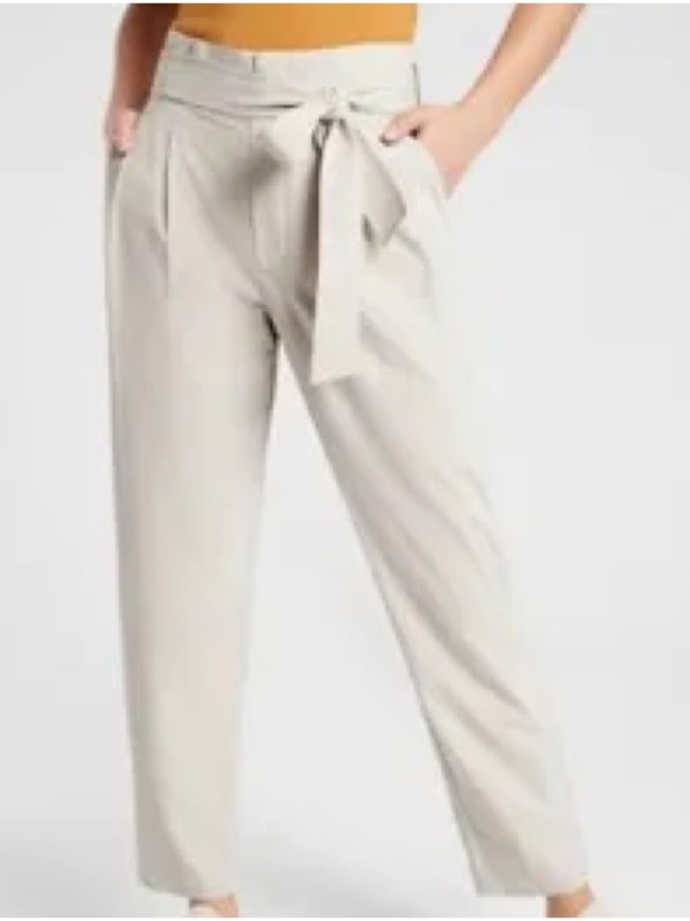 ATHLETA Skyline Pant II Paperbag Waist Tie Travel Athleisure Comfort Women 8